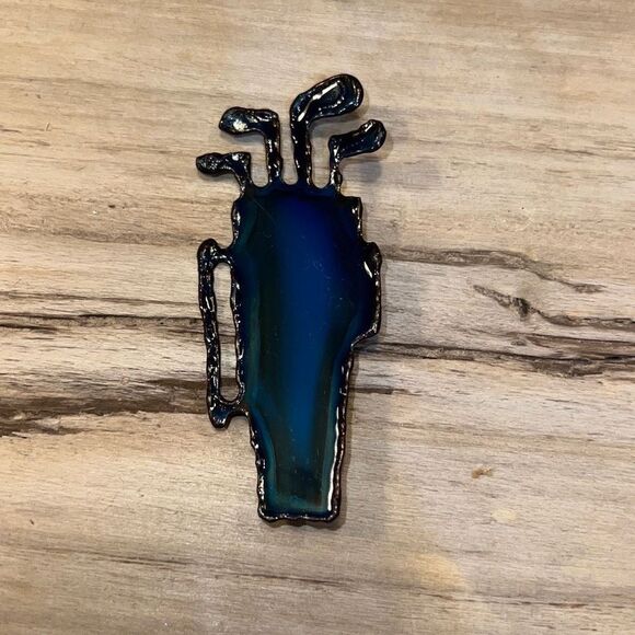 Original Golf Brooch By David Wright Custom Made From ChromePlate NWT - Picture 1 of 7